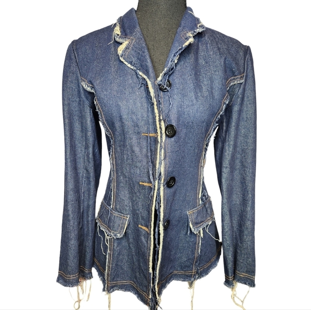 Moschino Jeans Distressed Jean Jacket